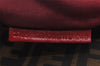 Authentic FENDI Zucca Chef Bag Shoulder Tote Bag Canvas Leather Brown Red 6643I