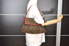 Authentic FENDI Zucca Chef Bag Shoulder Tote Bag Canvas Leather Brown Red 6643I