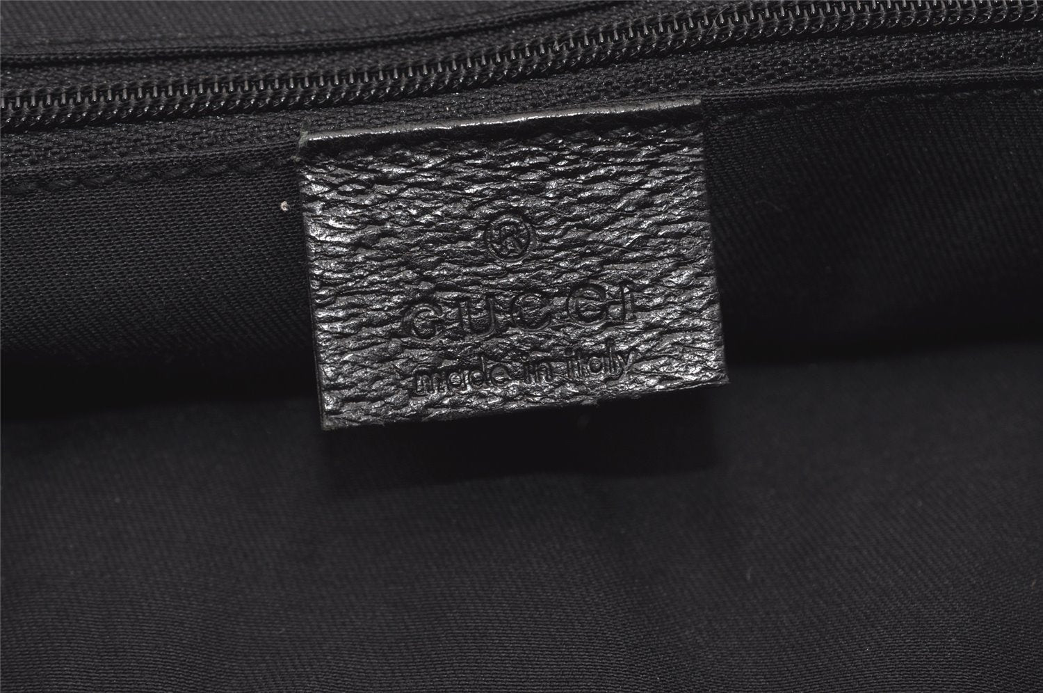 Authentic GUCCI Eclipse Shoulder Tote Bag GG Canvas Leather 121023 Black 6644I