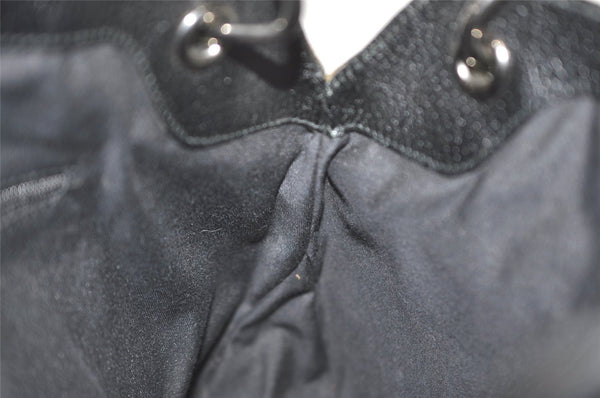 Authentic GUCCI Eclipse Shoulder Tote Bag GG Canvas Leather 121023 Black 6644I