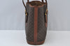 Authentic CELINE Macadam Blason Pattern Hand Bag Purse PVC Leather Brown 6646J