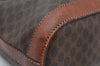 Authentic CELINE Macadam Blason Pattern Hand Bag Purse PVC Leather Brown 6646J