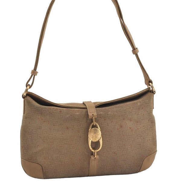 Authentic GUCCI Square GG Shoulder Hand Bag Suede Leather 0014147 Beige 6648J