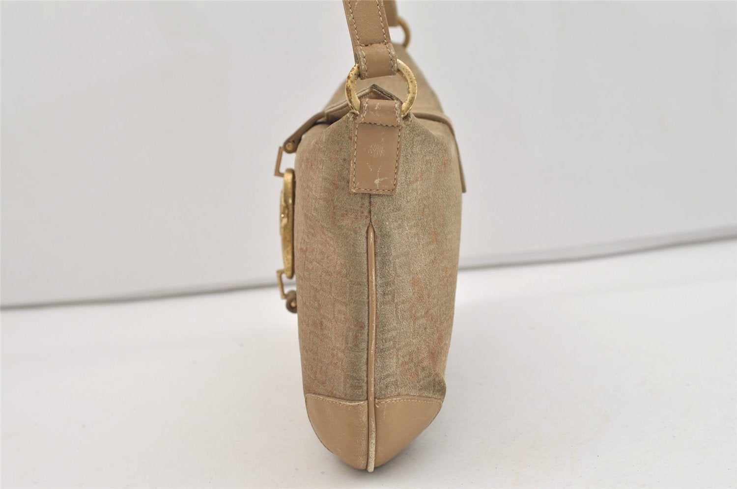 Authentic GUCCI Square GG Shoulder Hand Bag Suede Leather 0014147 Beige 6648J