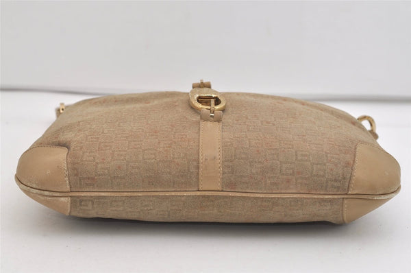 Authentic GUCCI Square GG Shoulder Hand Bag Suede Leather 0014147 Beige 6648J