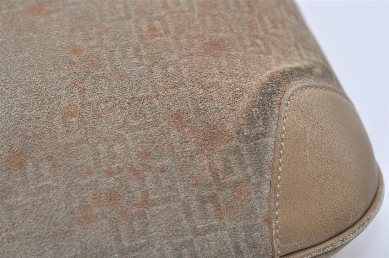 Authentic GUCCI Square GG Shoulder Hand Bag Suede Leather 0014147 Beige 6648J