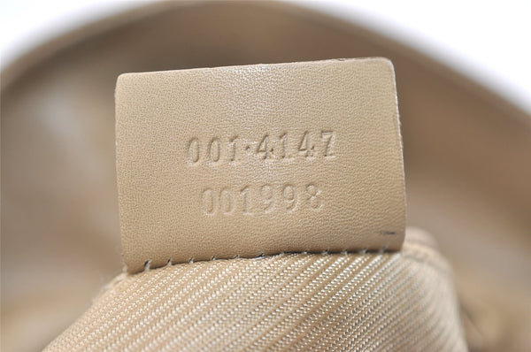 Authentic GUCCI Square GG Shoulder Hand Bag Suede Leather 0014147 Beige 6648J