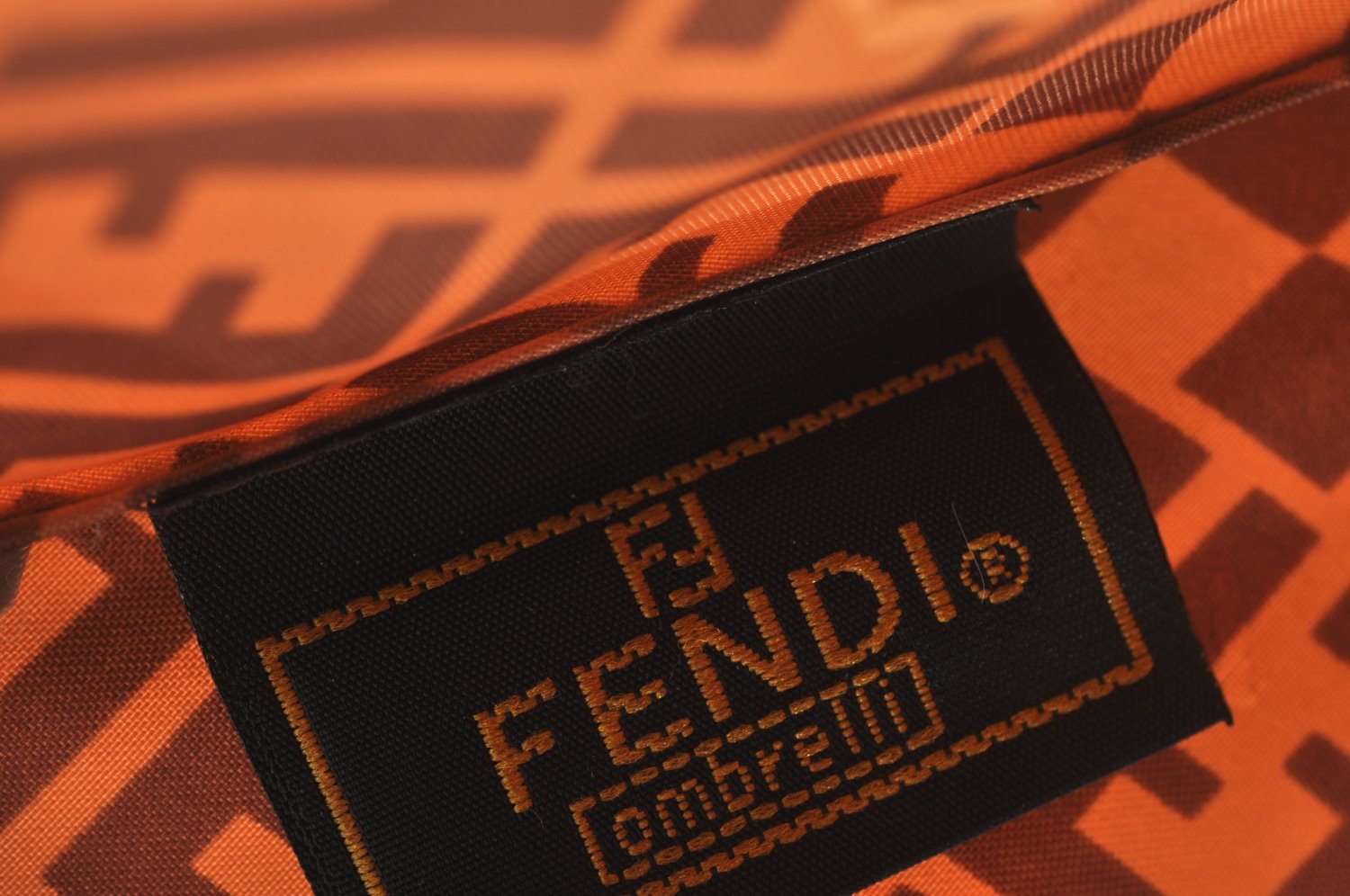 Authentic FENDI Zucchino Pequin Folding Umbrella Brown 6649J
