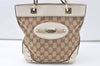 Authentic GUCCI Horsebit Shoulder Tote Bag GG Canvas Leather 145994 Brown 6649K