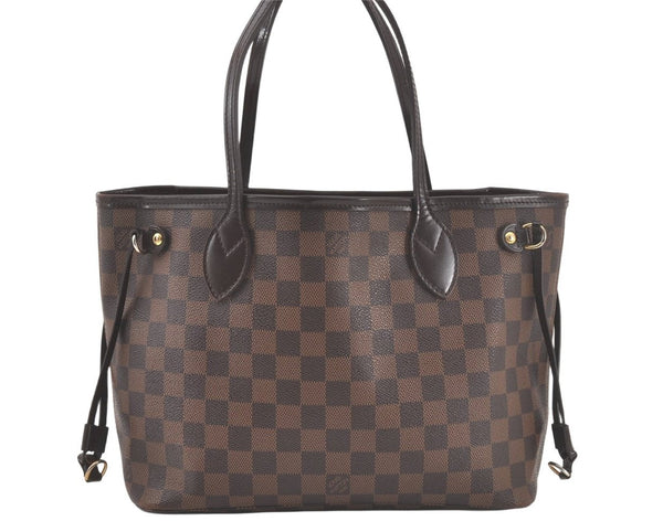 Authentic Louis Vuitton Damier Neverfull PM Shoulder Tote Bag N40600 LV 6650K