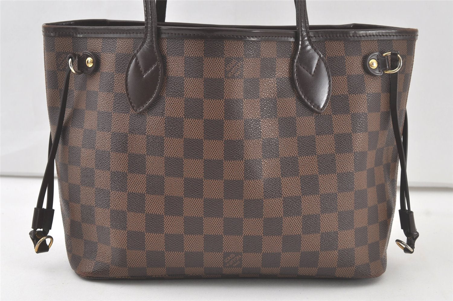 Authentic Louis Vuitton Damier Neverfull PM Shoulder Tote Bag N40600 LV 6650K