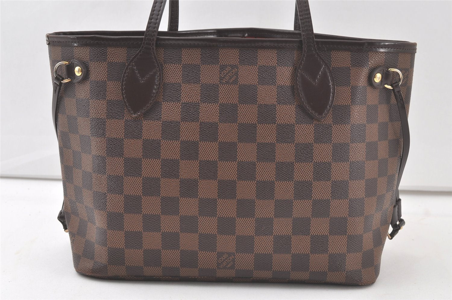 Authentic Louis Vuitton Damier Neverfull PM Shoulder Tote Bag N40600 LV 6650K