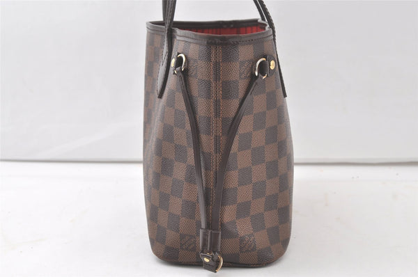 Authentic Louis Vuitton Damier Neverfull PM Shoulder Tote Bag N40600 LV 6650K