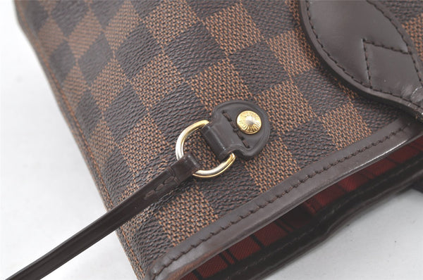 Authentic Louis Vuitton Damier Neverfull PM Shoulder Tote Bag N40600 LV 6650K