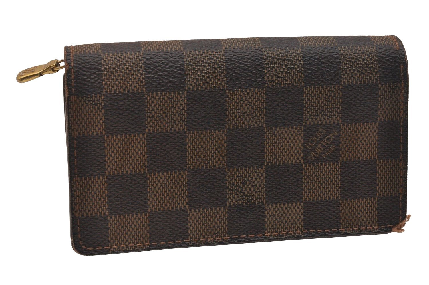 Authentic Louis Vuitton Damier Portefeuille Tresor Wallet Purse N61736 LV 6654J