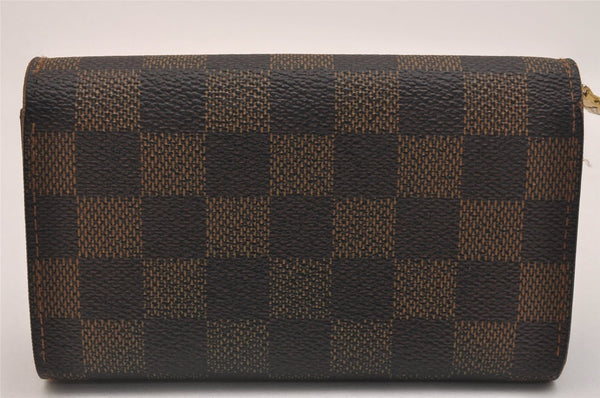 Authentic Louis Vuitton Damier Portefeuille Tresor Wallet Purse N61736 LV 6654J