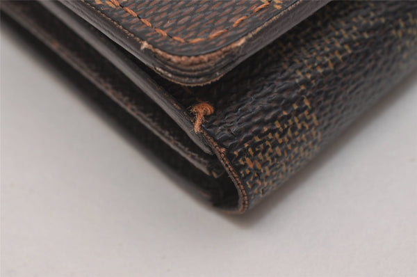 Authentic Louis Vuitton Damier Portefeuille Tresor Wallet Purse N61736 LV 6654J