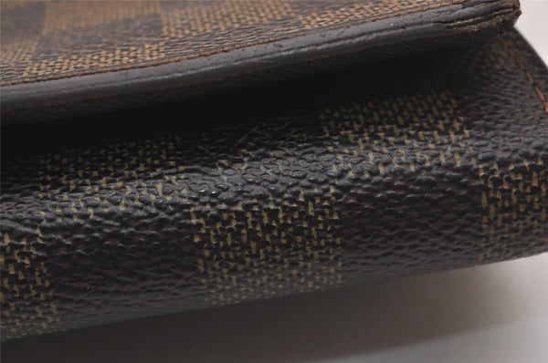 Authentic Louis Vuitton Damier Portefeuille Tresor Wallet Purse N61736 LV 6654J