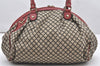 Authentic GUCCI Diamante Sukey 2Way Tote Bag Canvas Leather 223974 Black 6654K