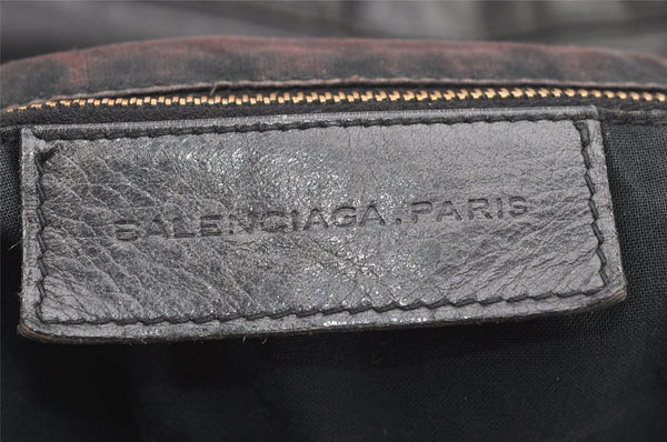 Authentic BALENCIAGA Classic The Day Shoulder Hand Bag Leather Black 6655K