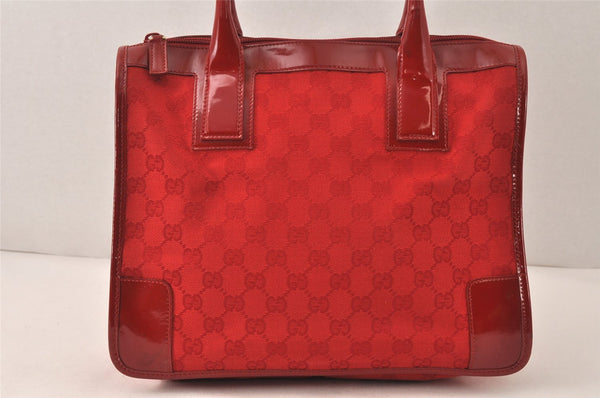 Authentic GUCCI Vintage Shoulder Hand Bag GG Canvas Enamel 0000855 Red 6656K