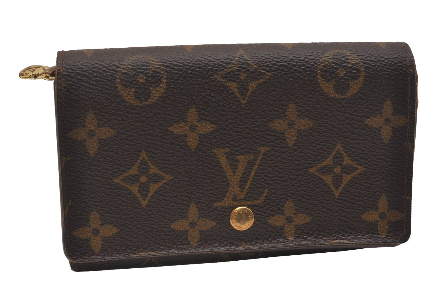 Auth Louis Vuitton Monogram Porte Monnaie Billets Tresor Wallet M61730 LV 6657J