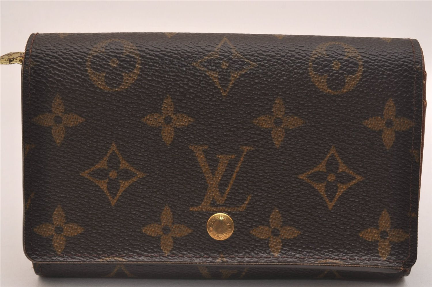 Auth Louis Vuitton Monogram Porte Monnaie Billets Tresor Wallet M61730 LV 6657J