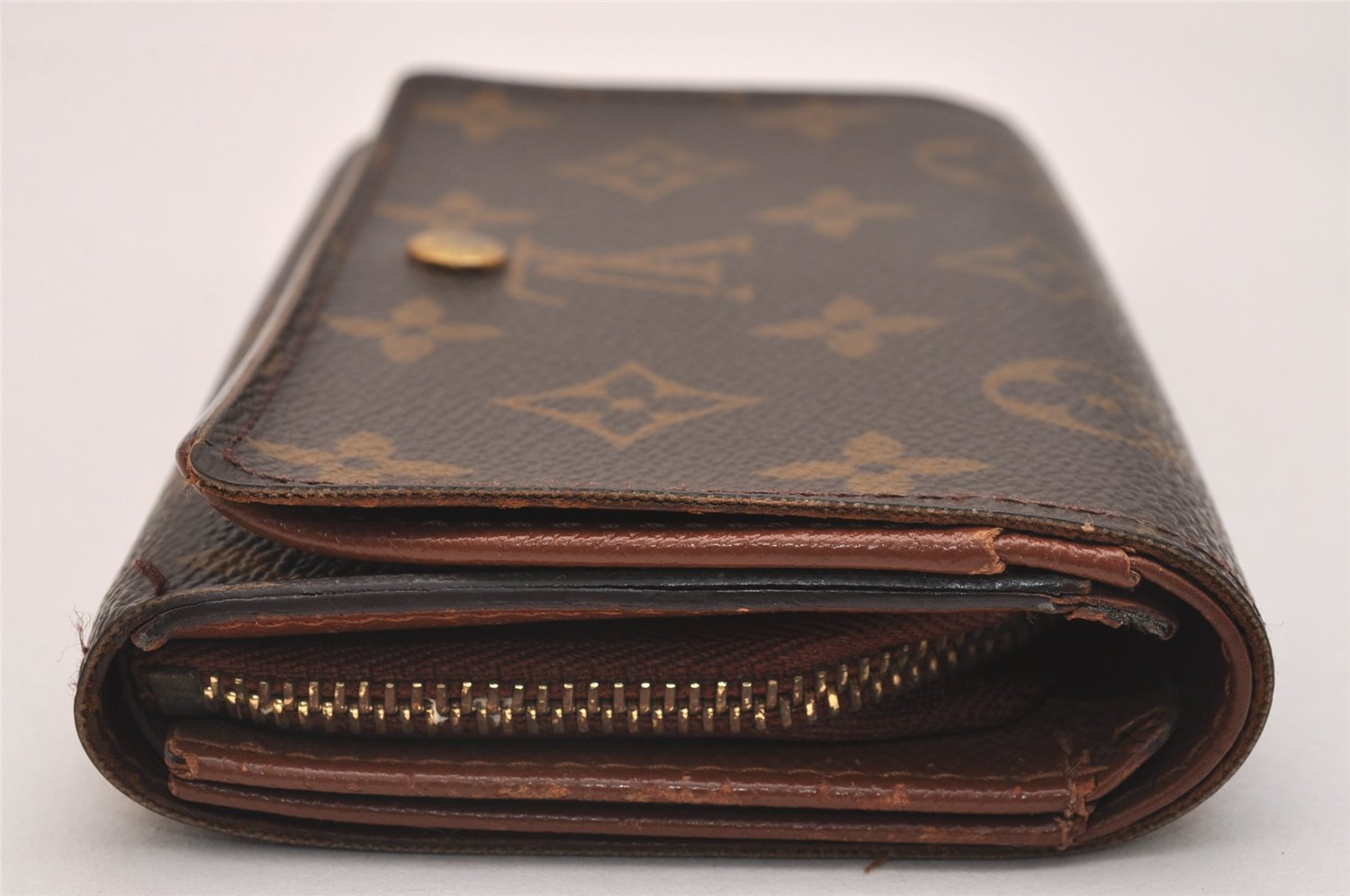 Auth Louis Vuitton Monogram Porte Monnaie Billets Tresor Wallet M61730 LV 6657J