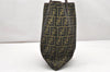 Authentic FENDI Vintage Zucca Shoulder Tote Bag Nylon Leather Brown 6658K