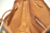 Authentic CELINE Macadam Blason Shoulder Drawstring Bag PVC Leather Brown 6659I