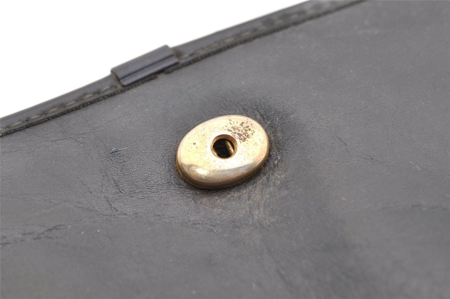 Authentic Christian Dior Trotter Chain Hand Bag Purse Canvas Leather Blue 6661I