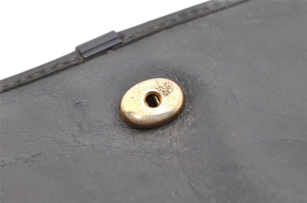 Authentic Christian Dior Trotter Chain Hand Bag Purse Canvas Leather Blue 6661I