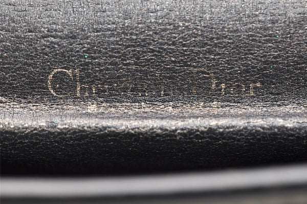 Authentic Christian Dior Trotter Chain Hand Bag Purse Canvas Leather Blue 6661I