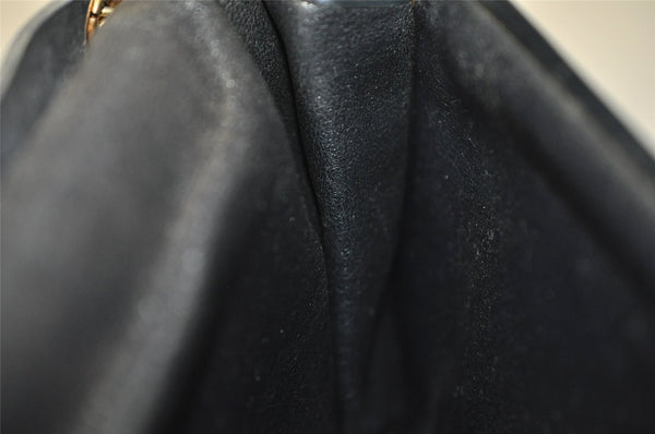 Authentic Christian Dior Trotter Chain Hand Bag Purse Canvas Leather Blue 6661I