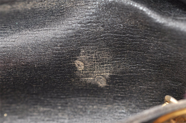 Authentic Christian Dior Trotter Chain Hand Bag Purse Canvas Leather Blue 6661I