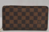 Authentic Louis Vuitton Damier Porte Monnaie Zip Purse Wallet N61728 LV 6661J