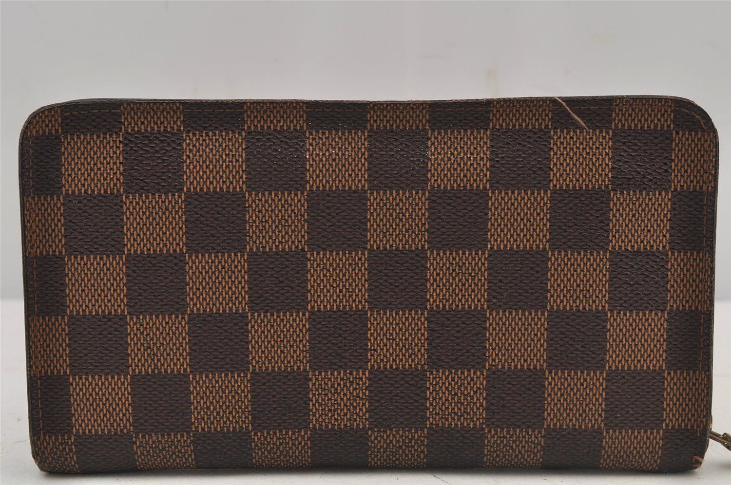 Authentic Louis Vuitton Damier Porte Monnaie Zip Purse Wallet N61728 LV 6661J