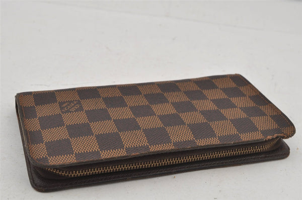 Authentic Louis Vuitton Damier Porte Monnaie Zip Purse Wallet N61728 LV 6661J