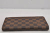 Authentic Louis Vuitton Damier Porte Monnaie Zip Purse Wallet N61728 LV 6661J