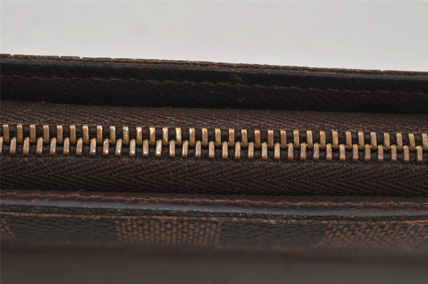 Authentic Louis Vuitton Damier Porte Monnaie Zip Purse Wallet N61728 LV 6661J