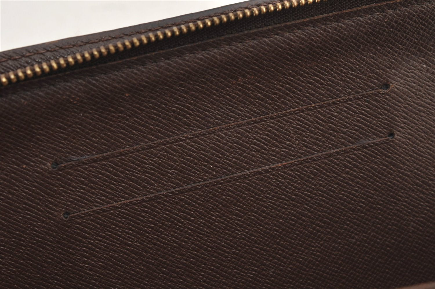 Authentic Louis Vuitton Damier Porte Monnaie Zip Purse Wallet N61728 LV 6661J