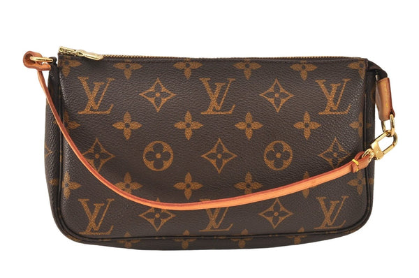 Authentic Louis Vuitton Monogram Pochette Accessoires Pouch M51980 LV 6663K