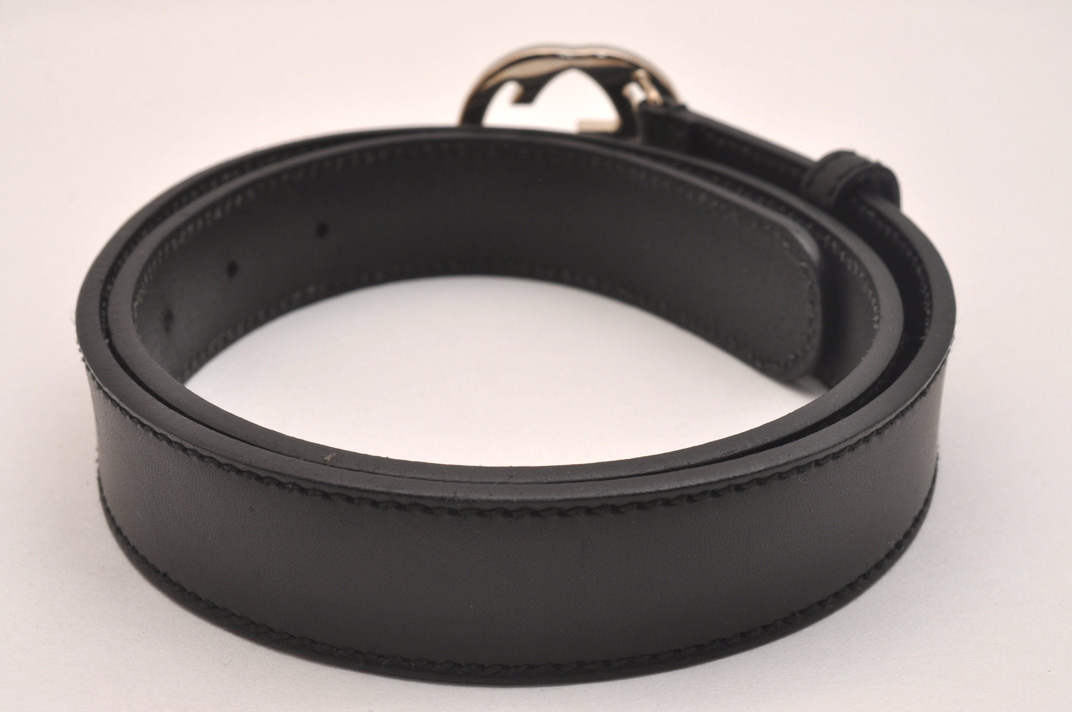 Authentic GUCCI Interlocking G Belt Leather Size 80cm 31.5