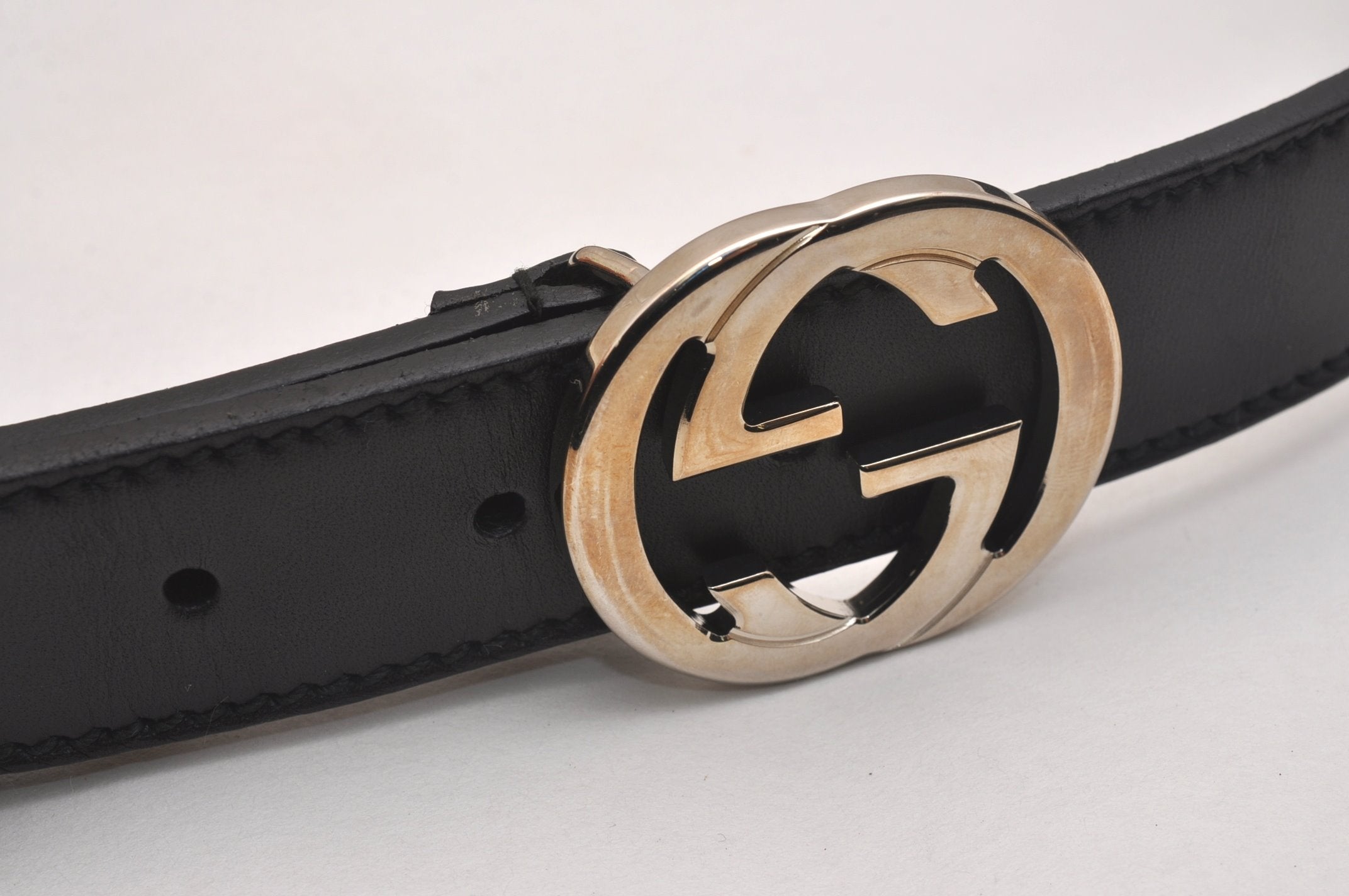 Authentic GUCCI Interlocking G Belt Leather Size 80cm 31.5