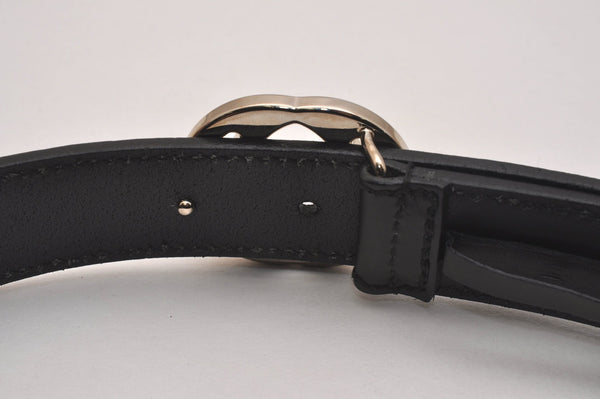 Authentic GUCCI Interlocking G Belt Leather Size 80cm 31.5" 114874 Black 6665J