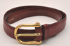Authentic CELINE Horse Carriage Belt Leather Size 60cm 23.6" Bordeaux 6666J