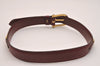 Authentic CELINE Horse Carriage Belt Leather Size 60cm 23.6" Bordeaux 6666J
