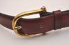 Authentic CELINE Horse Carriage Belt Leather Size 60cm 23.6" Bordeaux 6666J