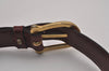 Authentic CELINE Horse Carriage Belt Leather Size 60cm 23.6" Bordeaux 6666J