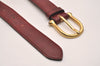 Authentic CELINE Horse Carriage Belt Leather Size 60cm 23.6" Bordeaux 6666J